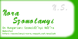 nora szomolanyi business card